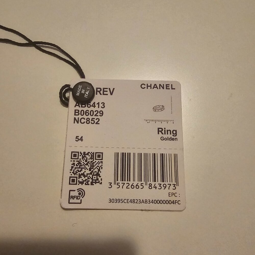 Authentic Gold Chanel Interlocking Cc Ring - image 3